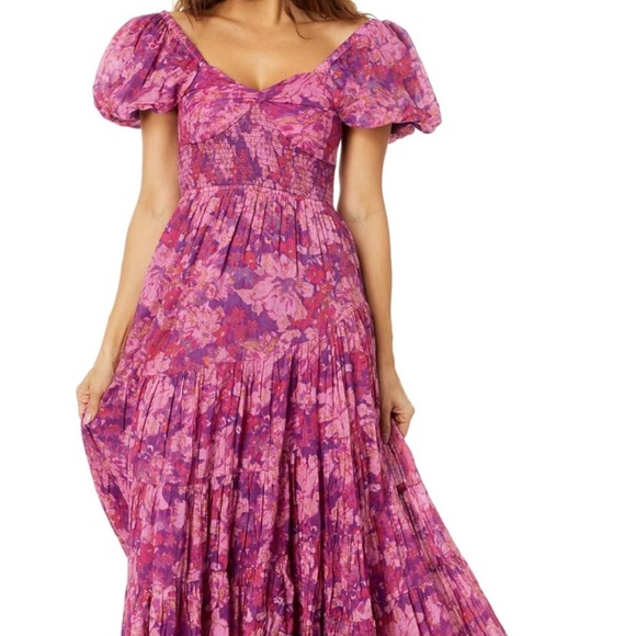 Free People Sundrenched Short-Sleeve Maxi Dress - Picture 1 of 7